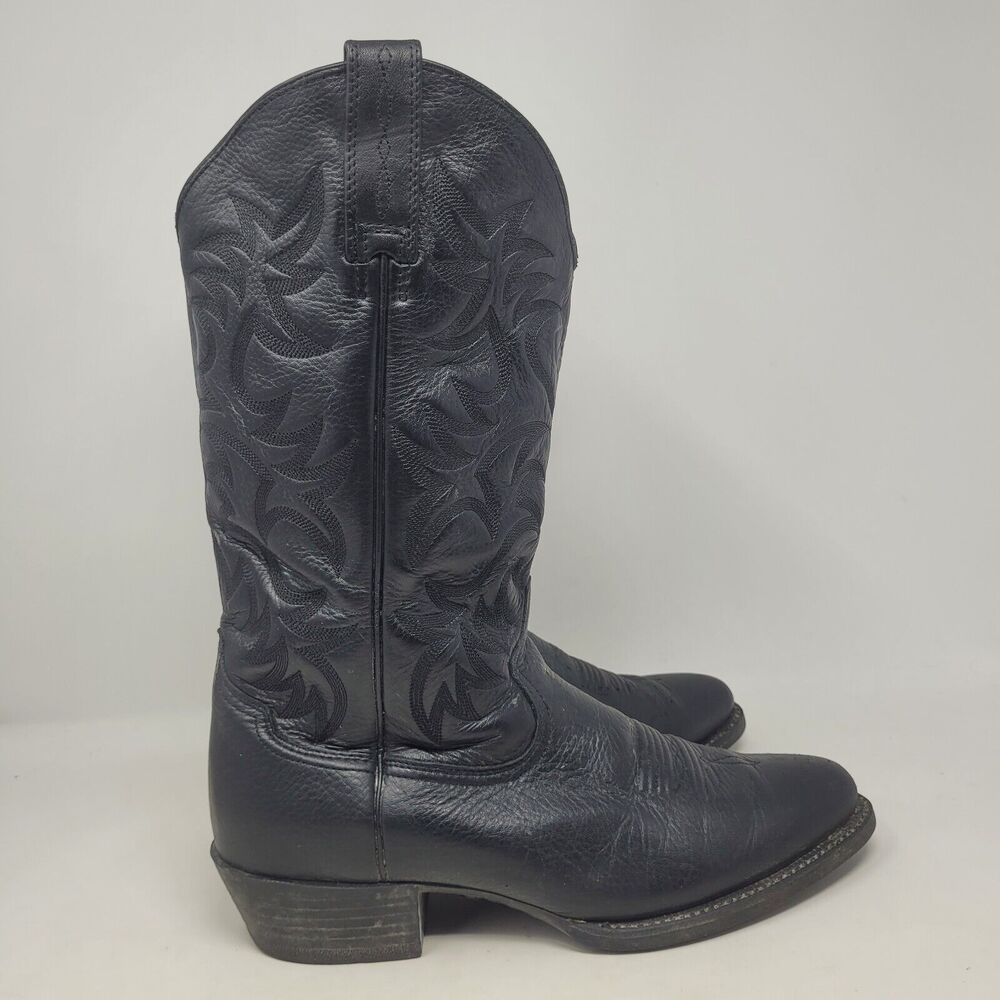 Ariat Boots Mens 9.5D Black Deertan Leather Heritage R Toe Western 10002218 - Picture 2 of 10